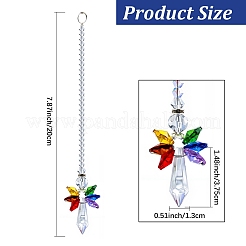 1 pendentif décoratif en verre en forme d'ange&nbsp;HJEW-DJ0001-17C