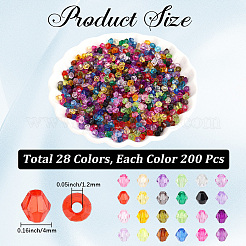 5600pcs 28 Farben transparente Acrylperlen&nbsp;TACR-PA0001-34A