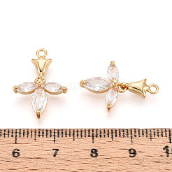 Pendentifs en laiton zircon cubique transparent&nbsp;KK-T078-05G-02