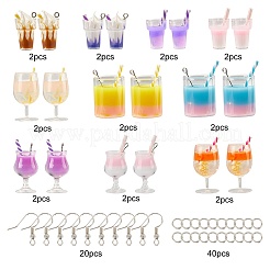 Наборы для самостоятельного изготовления сережек на тему напитков из 10 пары&nbsp;DIY-SC0012-99