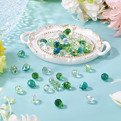 50шт 5 цвета гальванические прозрачные стеклянные бусины&nbsp;GLAA-TA0003-47C