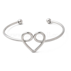 Браслеты-манжеты из нержавеющей стали 304 для женщин&nbsp;BJEW-Z150-02P-01