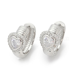 Orecchini a cerchio in ottone chiaro con zirconi cubici&nbsp;EJEW-Q016-03P