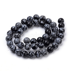 Chapelets de perles de flocon de neige en obsidienne naturelle&nbsp;X-G-S259-20-6mm