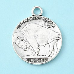 Антикварные серебряные подвески из сплава в тибетском стиле&nbsp;X-TIBEP-GC001-AS-RS