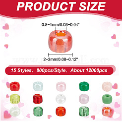 15 цветные стеклянные бусины&nbsp;SEED-HY0001-15B