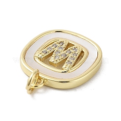 Placage de crémaillère en laiton micro pavé pendentifs en zircone cubique claire&nbsp;KK-E102-33G-W