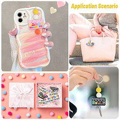 16 шт. 4 стиля прямоугольник с надписью пищевой силиконовый фокус бусины&nbsp;SIL-CA0004-44