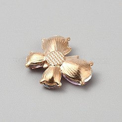 Strass-Cabochons aus hellgoldfarbener Legierung&nbsp;FIND-WH0173-340C