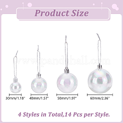 56 stücke 4 arten pet weihnachten ball anhänger dekorationen&nbsp;AJEW-HY0003-09B