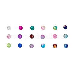 Perline di vetro crackle verniciato a spruzzo 18 colori&nbsp;CCG-JP0001-02