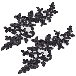 4 paio di applicazioni in pizzo ricamato in poliestere&nbsp;DIY-GF0013-67