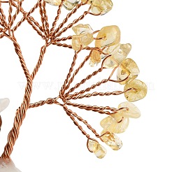 Chips de citrino naturales decoraciones del árbol de la vida&nbsp;DJEW-A017-01P