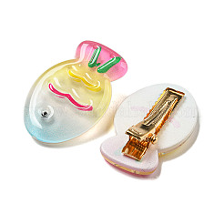 Летние заколки для волос из смолы аллигатора в форме рыбки&nbsp;LS-AJEW-U004-03A