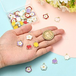 45 breloque fleur en alliage émaillé 9 couleurs&nbsp;ENAM-CJ0007-51