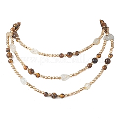 Круглые натуральные тигровые глаза и самородки&nbsp;NJEW-JN05907-01