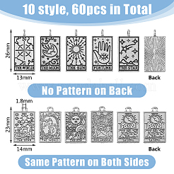 60pcs 10 pendentifs en alliage de style tibétain&nbsp;TARO-DC0001-01AS