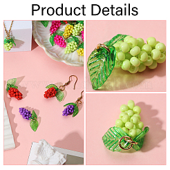 20 шт. 5 стиля подвески из стеклянных бусин в виде винограда&nbsp;PALLOY-CA00022
