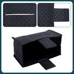 Boîtes à mouchoirs en similicuir texturées croisées&nbsp;CON-WH0095-208B