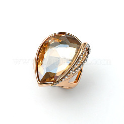 Кольца из золотистого сплава со стразами&nbsp;EW8675-4