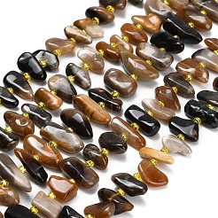 Нити из натуральных черных африканских опаловых бусин&nbsp;G-Z124-B01-01