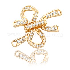8 шт. латунные застежки с микропаве из прозрачного кубического циркония&nbsp;KK-BBC0018-57