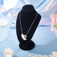 Collier en Y avec pendentif en forme de cœur en acier inoxydable 302 pour femme&nbsp;NJEW-TADJ0001-01P