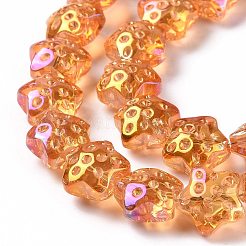 Прозрачные стеклянные бусины гальваническим пряди&nbsp;GLAA-C025-01J