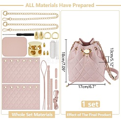 Kit de fabrication de sac à bandoulière en cuir PU avec cordon de serrage&nbsp;DIY-WH0504-289C