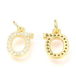 Breloques en laiton avec zircone cubique de micro pave&nbsp;ZIRC-O037-15G