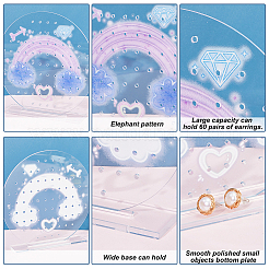 Круглые прозрачные акриловые подставки для сережек&nbsp;EDIS-WH0035-12A