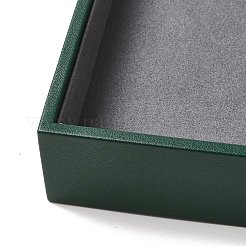 Прямоугольные подносы для ювелирных изделий из искусственной кожи с серым бархатом внутри VBOX-C003-02