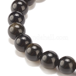 Ensemble de bracelets extensibles en obsidienne et pierre de lave 2pcs 2 styles&nbsp;BJEW-JB08193-01