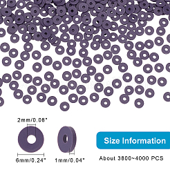 10 brin de perles rondes plates en argile polymère faites à la main&nbsp;CLAY-PH0001-44C