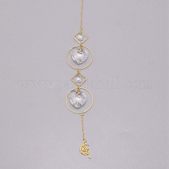 Avec chaînes en fer et pendentifs en verre&nbsp;HJEW-TAC0011-05