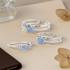 3 шт. набор колец-манжет из сплава со стразами&nbsp;RJEW-LP0003-61