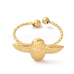 Ионное покрытие(ip) 304 нержавеющая сталь сова открытые манжеты кольца для женщин&nbsp;RJEW-H136-01G