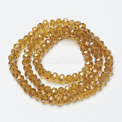 Chapelets de perles en verre transparent électrolytique&nbsp;EGLA-A034-T4mm-H20