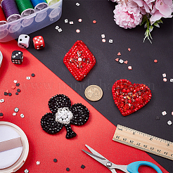 3 шт. 3 стиля смоляные нашивки со стразами для вышивки нитками с термофиксацией/пришивания&nbsp;PATC-FG0003-33