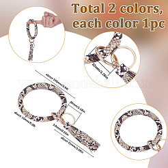 2 portachiavi da polso con nappa in pelle PU di 2 colori&nbsp;AJEW-SC0003-66B