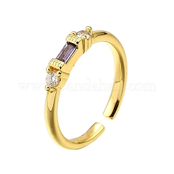 Манжеты из латуни с микро паве кубический цирконий для женщин&nbsp;RJEW-H247-22G