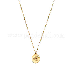 Овальные подвески из нержавеющей стали 304 с отпечатками лап для женщин&nbsp;FS-WG54FDA-01