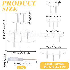 4-ярусная акриловая подставка для кексов на десертный стол&nbsp;AJEW-WH0596-209