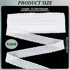 15 ярд хлопка с вышивкой и цветочной кружевной отделкой&nbsp;DIY-WH0542-34B