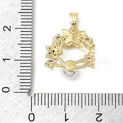 Pendentifs en laiton avec zircon cubique micro pavé&nbsp;KK-E804-11G