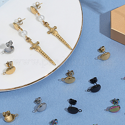 40 шт. фурнитура для сережек-гвоздиков из нержавеющей стали 304&nbsp;STAS-BBC0007-48