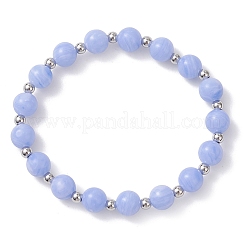 Браслеты из натуральных окрашенных синих кружевных бусин агата для женщин&nbsp;BJEW-JB12930