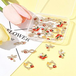 24 шт. 6 стиля сплав эмалированные звенья соединительные подвески&nbsp;ENAM-FS0002-91