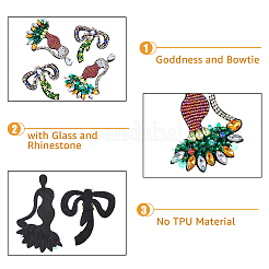 4 шт. 2 стильных аксессуара для одежды из стекла и стразов&nbsp;DIY-HY0001-18