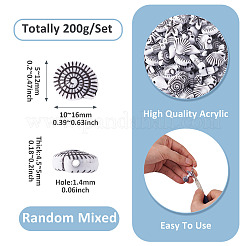 200 g undurchsichtige Acrylperlen mit Meeresorganismen&nbsp;OACR-TA0004-30